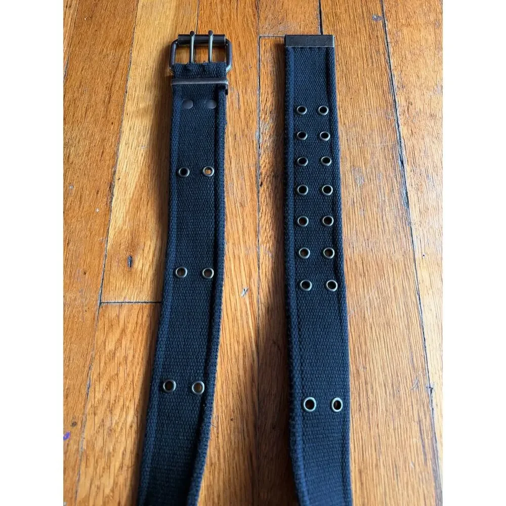 Black Military Style Grommet Belt Womens sz M